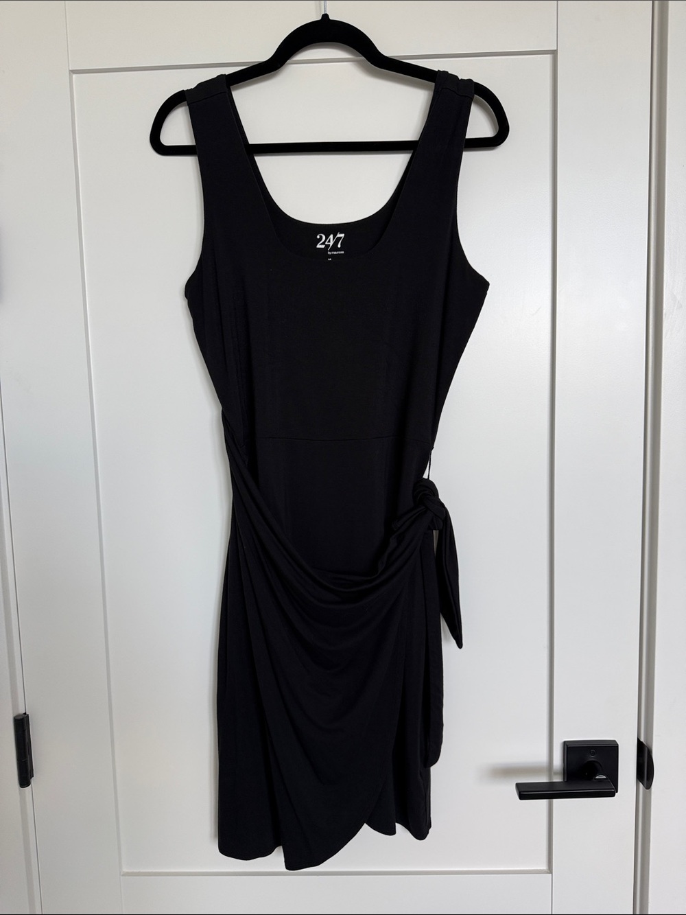 Little Black Tank Dress with Wrap Skirt - Picture 3 of 9